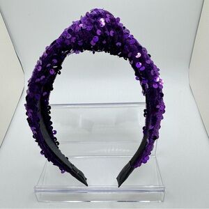 Purple sequined headband - soft comfy fit - NEW
